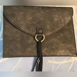 Anthropologie (dark gray with a little green hue) Envelope style clutch purse.